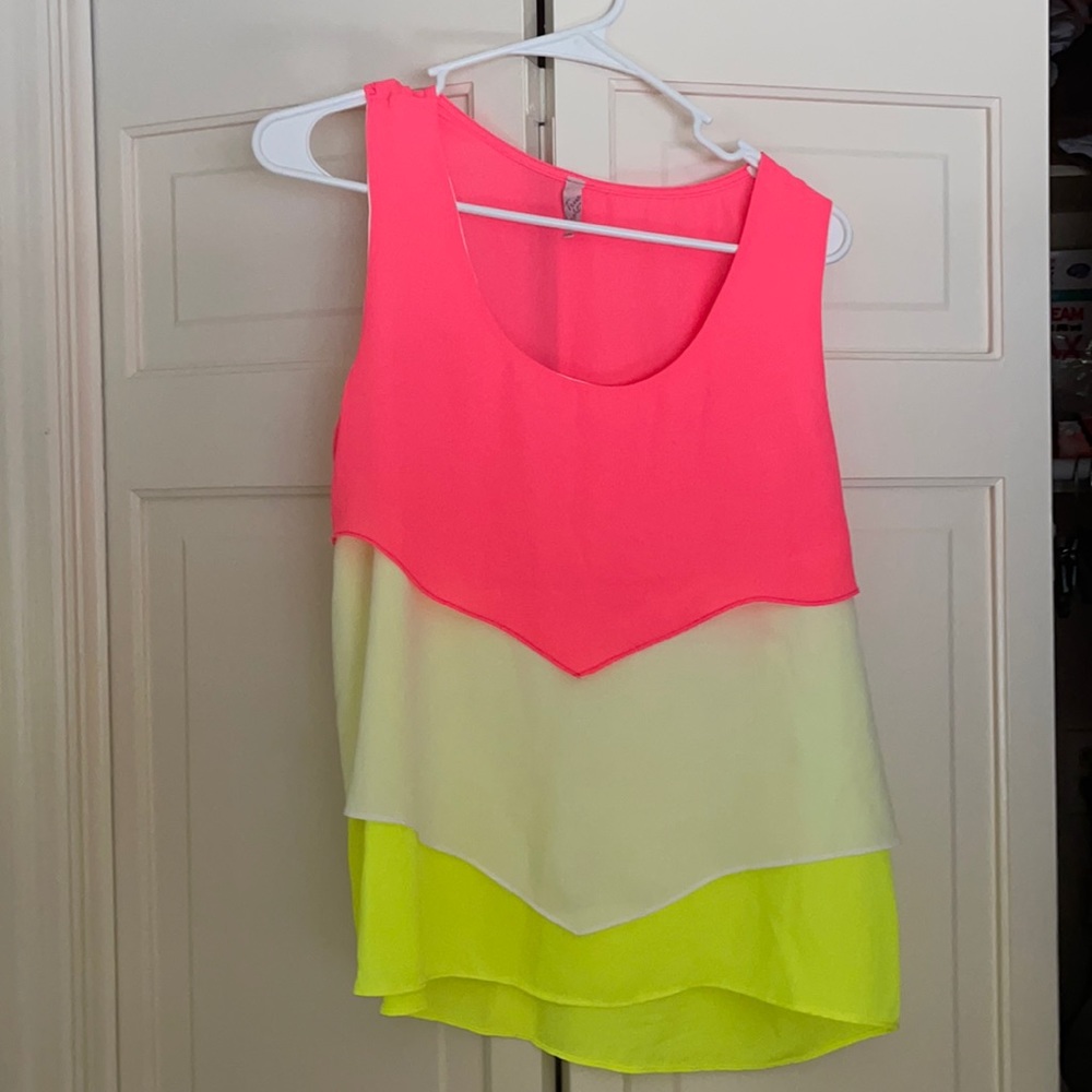 Multi color top.